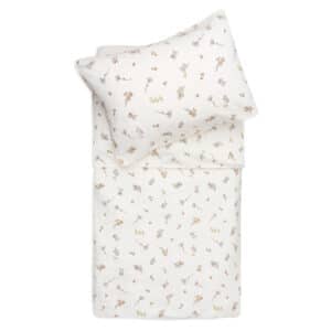 Riverside bäddset i blommig bomull från Jollein för spjälsäng och naturlig barnrumsinredning