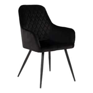 House Nordic Harbo matstol sammet 2-pack, svart